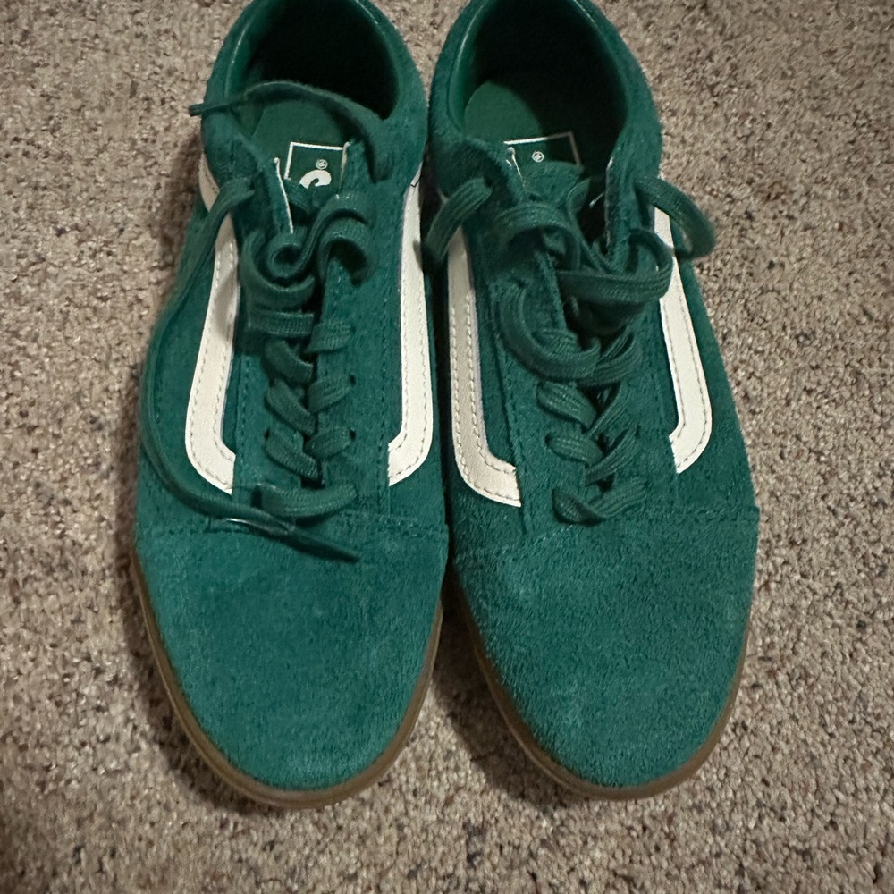 NEW Vans Old Skool Retro Lowpro Shoe In Green Suede Unisex Size 6W/4.5M